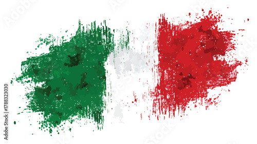 Professional Italy Flag Design on Painted Background Vector Illustration