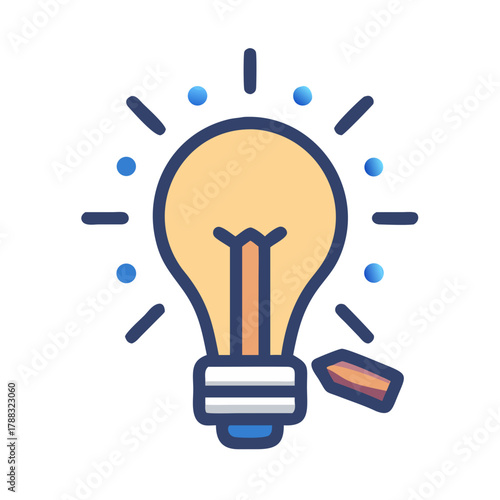Creative lightbulb icon design for innovative ideas and solutions