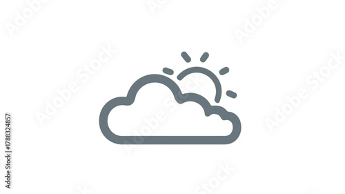 Overcast Weather Forecast Cloud Solid Icon Concept Vector