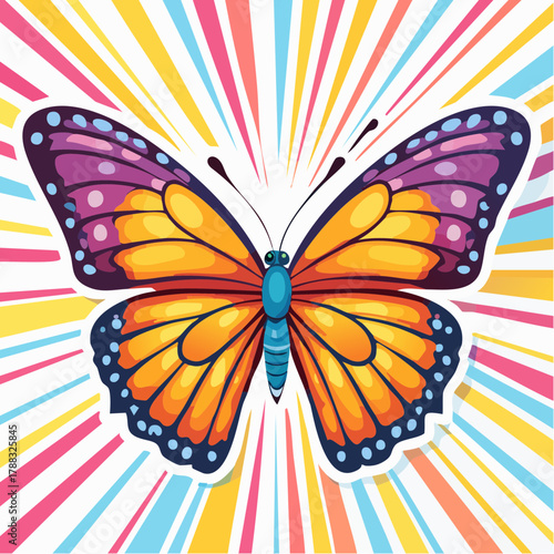 bunter Schmetterling - Cartoon Comic Stil