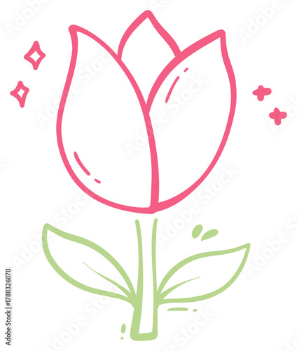 Simple Pink Flower Sticker