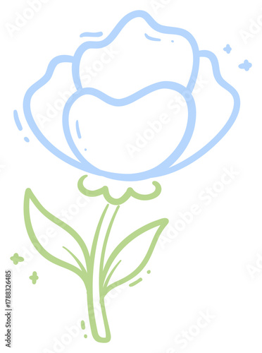 Simple Cotton Flower Sticker