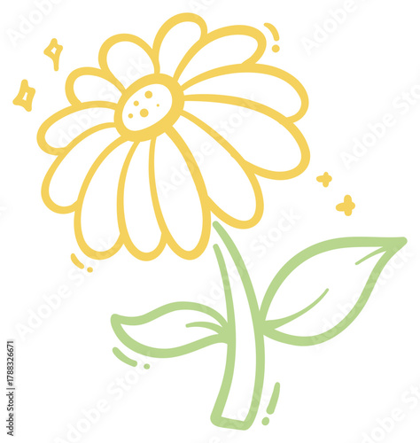 Simple Hand Drawn Daisy Sticker