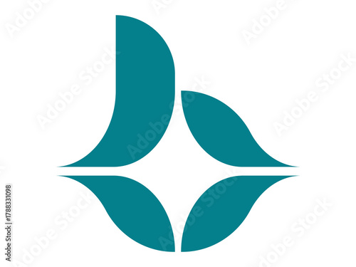 abstract b letter logo design with spark symbol