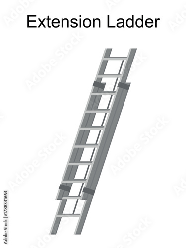 Extension Ladder for working at height and ladder safety for Extension Ladders at work, using Extension Ladder to significantly extended for a higher reach. Ladder safety for construction work