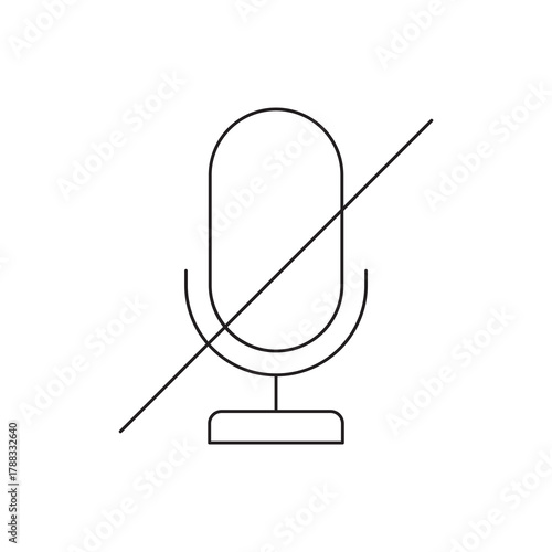 Muted Microphone Audio Input Disabled Line Icon