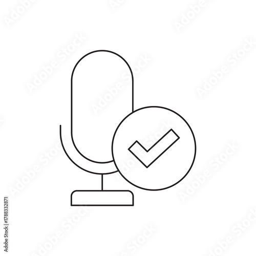 Successfully Recorded Microphone with Check Mark Icon