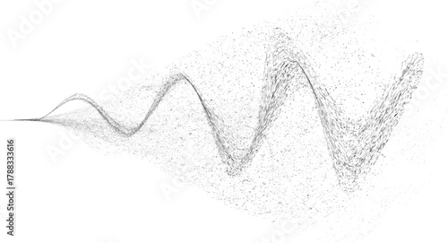 Sprayed black line .Graffiti art design . Noise dispersion logo . Spray effect .Grunge, grainy, gritty texture . Distressed element .vector . Line with shadow effect