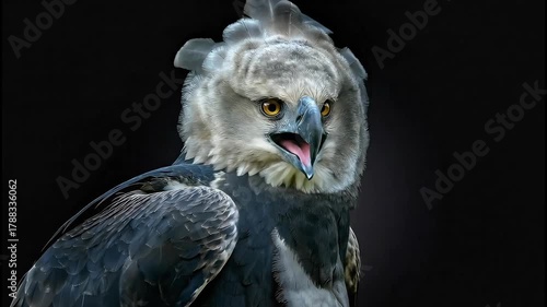 Majestic Harpy Eagle with Intense Gaze, Detailed Portrait