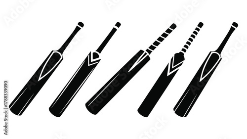Vector Collection of cricket bats for sports equipment
