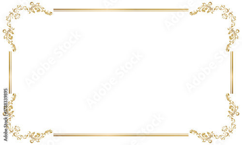 Luxury golden rectangle corner certificate border pattern vector
