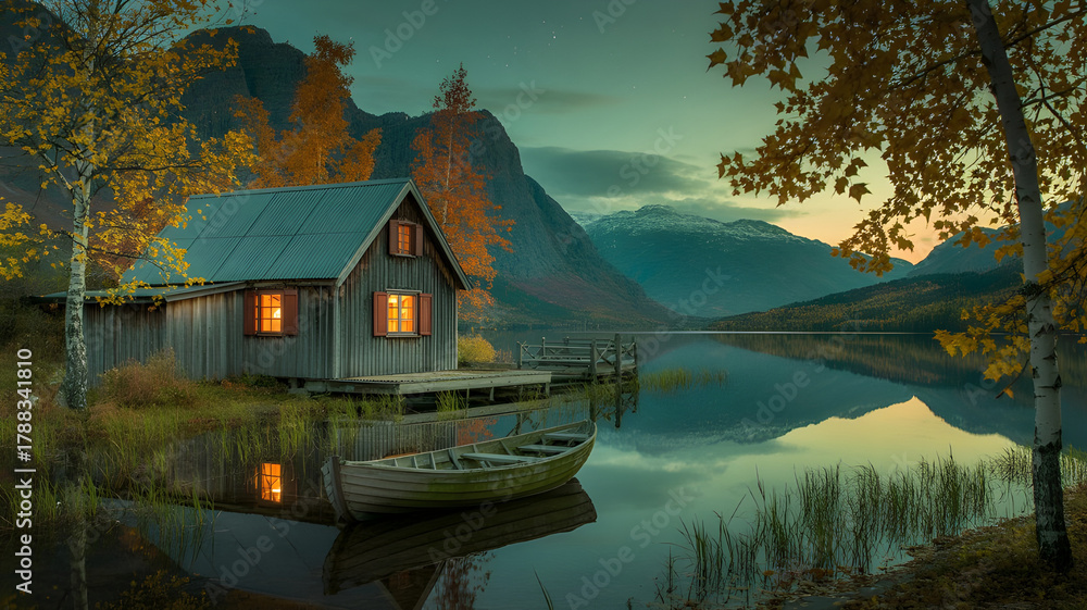 Fototapeta premium Lake Bled in Slovenia surrounded by mountains and nature