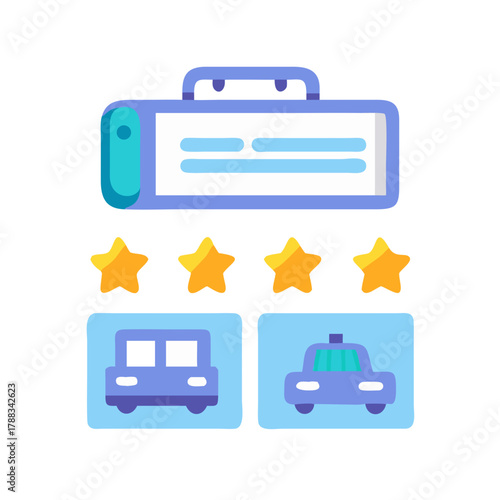 Car rental booking with rating and different vehicle choices