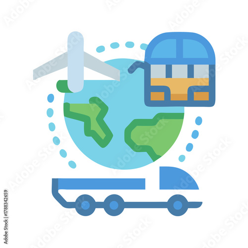 Global logistics services concept with various shipping methods