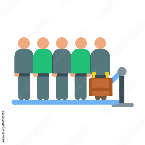 Flat illustration of people waiting in line for opportunity