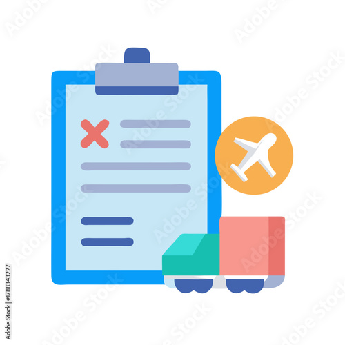 Air freight rejected with logistics on a clipboard