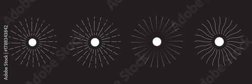 
Boho sunrise logo, sun line art vector. Sunset stock vector logo design 