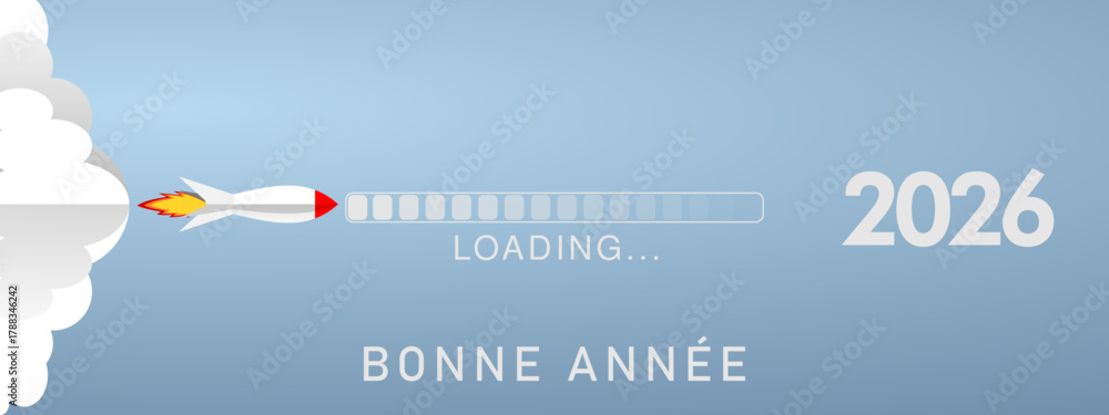 Obraz premium Bonne année - meilleurs vœux 2026 - vecteur pour affiche bannière salutation et célébration du nouvel an 2026.