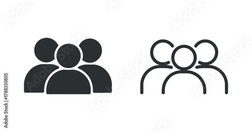 Team work simple vector icon clean composition professional isolated high quality file minimal black 120 characters