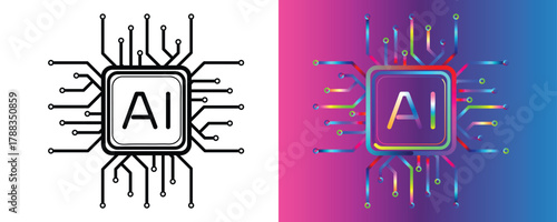 Sleek artificial intelligence chip design showcasing connectivity and innovation for technology of the future, ideal for AI concepts and modern tech solutions