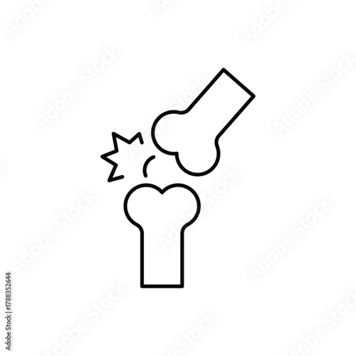 Bone rejoint icons set in different style with white background