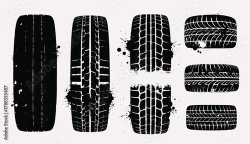 Tire Tread & Skid Mark Pack – Dynamic Motion Trails, Racing Grooves & High-Impact Black Ink Patterns