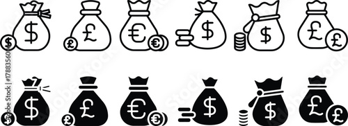 money bag,icon dollar sign, currency, finance, banking, financial, investment, business, cash, wealth, currency exchange