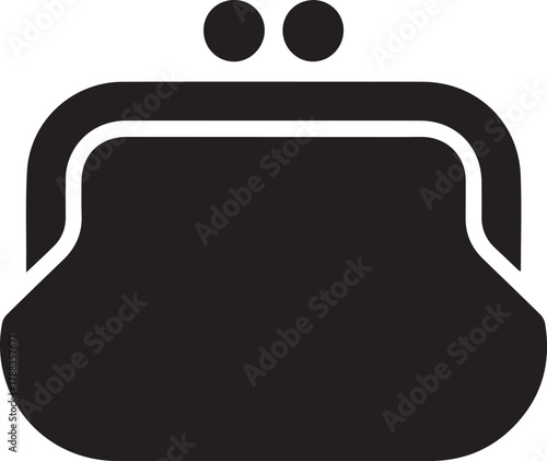 wallet coin purse icon vector simple money purse clasp finance symbol