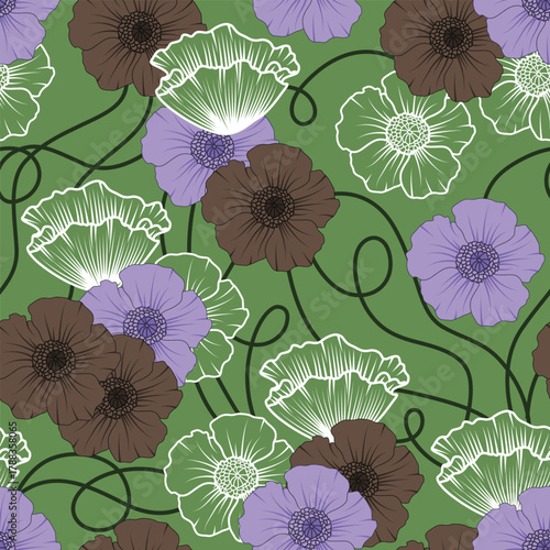 Classic Popular Flower Seamless pattern background - For easy making seamless pattern use it for filling any contours