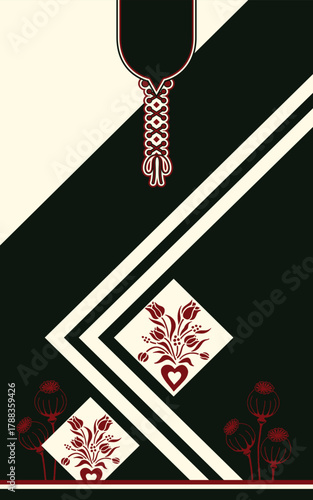 Asian indian embroidery neckline and lace border design for digital and textile print on fabric