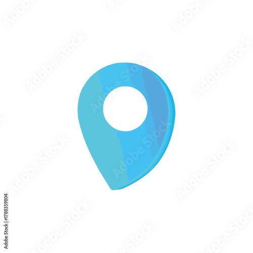 Gradient Blue Location Pin, Modern Navigation Icon
