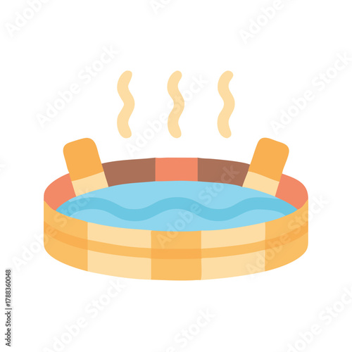 Stylized hot tub illustration for health and wellness themes
