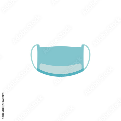 Medical Face Mask Icon on White Background