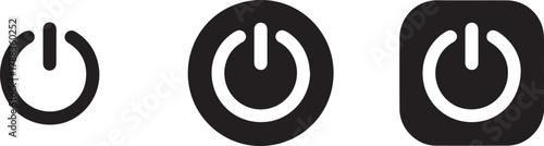 power icon power button symbol circle outline vertical line UI control sign