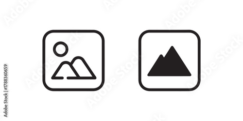 icon image placeholder photo gallery symbol mountain landscape frame
