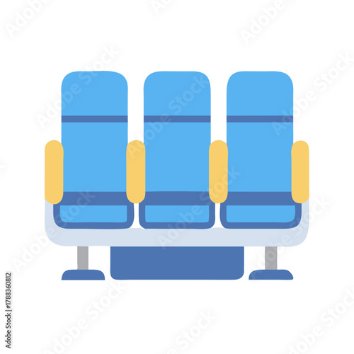 Blue auditorium seating for cinema or waiting room design