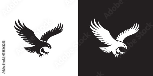 eagle stencil vector badge symmetrical wings talons emblem