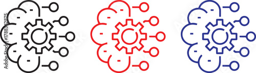 Brain, circuit board, artificial intelligence, half organic half digital, binary mind, technological neural network, black and white illustration, minimalist design