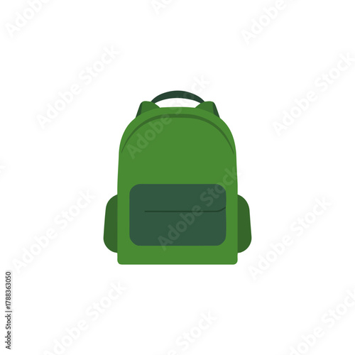 Modern Green Backpack Illustration on White Background