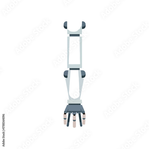 Robotic Arm Futuristic Technology, Minimalist Design, Isolated