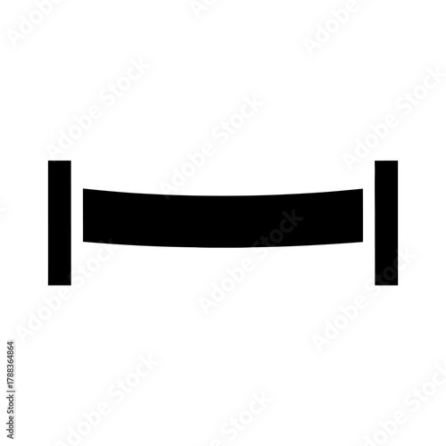 Black Minimalist Graphic Icon Showing a Sagging Horizontal Bar