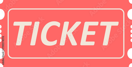 Retro style ticket design with the word ticket
