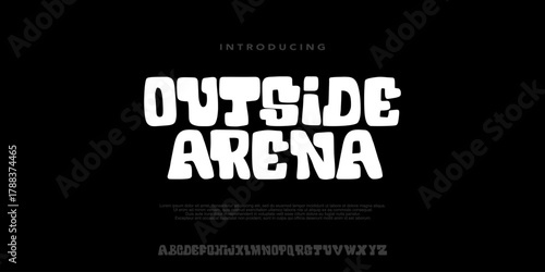 Outside Font,Bold Bubble .Vector Hand Drawn Alphabet. Trendy Liquid and Groovy Letters. Decorative Creative Artistic Font. Y2K Retro Letters Style. Graffiti Typography