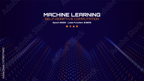 Machine learning self-adaptive computation visual. Futuristic digital data analysis for artificial intelligence, neural network and big data concept.