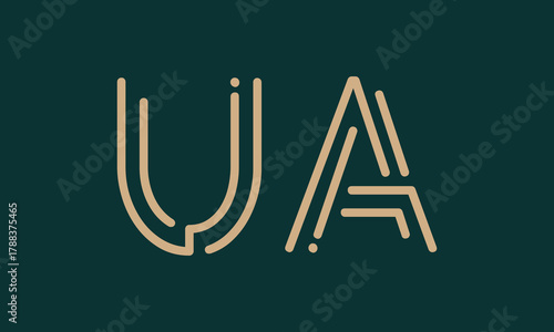 UA U ua initial logo | initial based abstract modern minimal creative logo, vector template image. luxury logotype logo, real estate homie logo. typography logo. initials logo