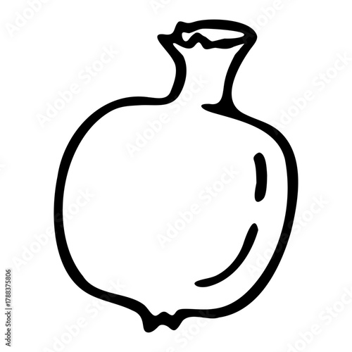 Vector doodle hand drawn pomegranate food fruit berry clip art ink fineliner pen