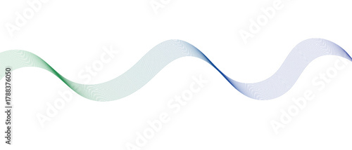 Abstract flowing wave pattern design in green and blue color shades