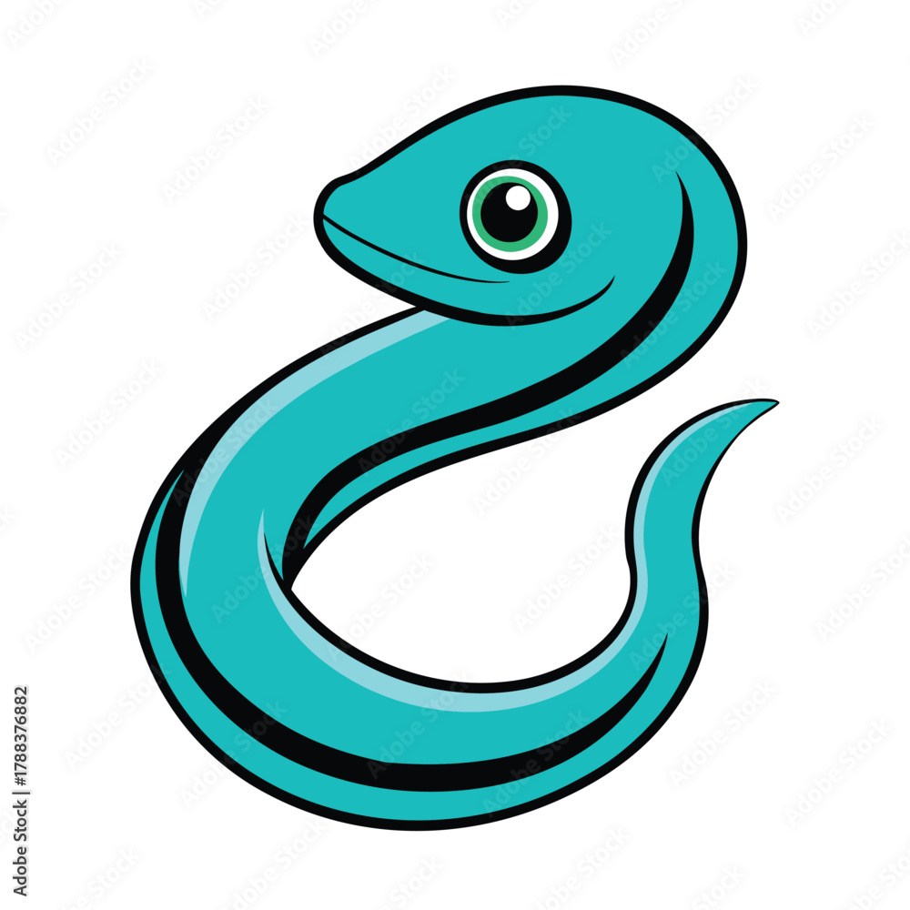 Fototapeta premium Stylized Illustration of an Eel Depicted Against a Soft Background