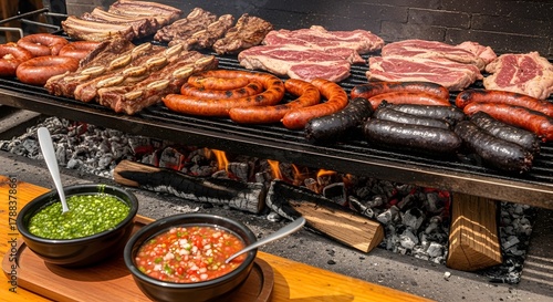 Traditional Argentine Asado at Golden Hour – Authentic Countryside Barbecue Scene