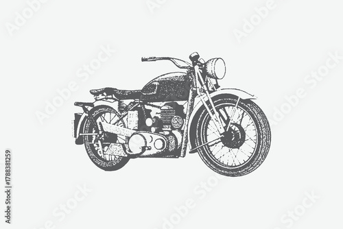 Halftone stipple effect on a bike, for grunge punk y2k collage design, Brutalist noisy retro photocopy background